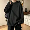 Camada de base pesada, camiseta de manga comprida da marca trendy ean para homens, caimento ligeiramente solto, gola outono, cl para adolescentes