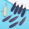 DIY aleación gota de aceite impresión a color pluma accesorios de joyería aretes aretes collar decoración colgante colgante W317