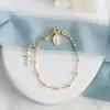 Pulsera de Pulsera con Colgante de Cruz Personalizado de Nueva Moda Transfronteriza Europea y Americana Rosario de Nicho Versátil para el Uso Diario de la Mujer
