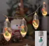 Luz de Fio Decorativa Vintage de Natal Lâmpadas de Globo de Neve Fios de Luz com Árvore Neve Enfeites Fofos Decorações de Natal Internas para Casa Pátio Lareira Decoração de Árvore de Natal Sem Bateria
