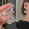 Aguja de Plata 925 Suministro de Puesto de Mercado Nocturno Pendientes Moda Femenina Asimétricos Populares Explosiones Japonesas y Coreanas Pendientes A