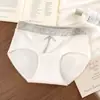 Calcinha Antibacteriana com Cavalo Estendido 10A para Meninas Roupa Íntima Feminina Costura em Cores Contrastantes Algodão Puro Cintura Média Cobre o Quadril Não Aperta Calcinha de Verão