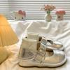 Zapatos Mary Jane Plateados Vintage para Mujer, Nuevo Estilo Verano 2026, Aumento Oculto de Altura, Zapatos de Suela Gruesa Estilo Birkenstock, Mocasines de Punta Cerrada de Doble Uso