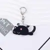 Novo Chaveiro de Gato de Desenho Animado 2D Transfronteiriço de Acrílico Fofo Pingente de Gato Preto para Mochila