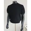 Camiseta de malha masculina de manga curta com gola henley, corte slim, cor sólida, estilo old money, seda gelada, verão, atacado de fábrica transfronteiriço