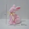Musgo de terciopelo corto de imitación Conejo de Pascua adornos pequeños para escritorio de sala de estar decoraciones lindas Conejo de Pascua