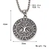 Personalidade Nórdica Retro Viking Árvore da Vida Pingente Alto Punk Aço Inoxidável Moda Colar Popular Masculino Venda Direta