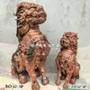 Qilin natural esculpido à mão em madeira de jujuba atingida por raio 20cm Ornamento Qilin Auspicioso para Decoração de Casa 30cm Peça Decorativa de Besta Divina