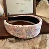 Faixa de Cabeça Floral Doce Estilo Coreano, Faixa de Cabeça Larga de Esponja Tecido Fresco Estilo Francês para o Deslocamento Diário