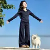 Conjunto de Ropa de Otoño para Niñas 2026 Nuevo Estilo Coreano Conjunto Deportivo con Capucha de Dos Piezas para Niños Mayores, Casual Moderno Manga Larga Pierna Ancha