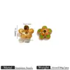 Soportes para cuentas con forma de flor para goteo de aceite de acero inoxidable, accesorios de joyería pintados, soportes para cuentas con forma de flor, cuentas espaciadoras, materiales para abalorios hechos a mano DIY