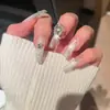 Unhas Usáveis Sexy Flash Personalizadas, Unhas Postiças de Alto Padrão, Adesivos de Nail Art Usáveis Gelo-Transparente, Adesivos de Nail Art Mais Vendidos, Produtos Acabados