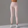 Calça de Yoga Sem Costura Europeia e Americana de Cintura Alta para Controle da Barriga para Mulheres, Leggings Elásticas Levanta Bumbum, Calça Esportiva de Fitness Cor de Pêssego