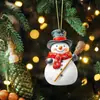 Natal Transfronteiriço Novos Produtos Mais Vendidos Acrílico Plano Boneco de Neve de Natal Atmosfera Festiva Decoração de Árvore de Natal Pingente