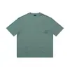 Reknat Retrô Americano Lavado Vintage Bordado Pesado Bolso Solto Camiseta de Manga Curta Casual Unissex Pl1330