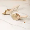 Sandálias de Salto Alto Bico Fino Boca de Peixe com Lantejoulas Moda Verão 2026 Sandálias de Moda