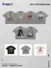 Camiseta Informal Holgada de Manga Corta con Estampado de Dibujos Animados y Anime, Algodón Lavado Transpirable Delgado de Verano, Transfronteriza, 230g