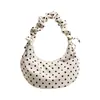 Bolso de axila plisado de lunares estilo coreano de nicho para mujer, principios de otoño, gran capacidad, elegante, versátil, sensación de alta gama, bolso de hombro y cruzado