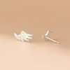 Pendientes de Ala de Plata de Ley S925 Nalan Estilo Japonés y Coreano Simples y Elegantes Pendientes de Ala de Ángel E7681