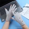 Guantes de Protección Solar para Mujer para Primavera y Verano, Diseño de Dos Dedos Expuestos para Ciclismo, Absorbentes de Sudor, Malla Transpirable, Protección UV, Estilo Delgado