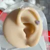 Uña de Oreja Rosa Brillante Amor Niña Full Diamante Temperamento Spice Girl Pendientes de Uña de Oreja 2024 Nuevas Explosiones Pendientes