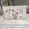 Estojo de Lápis Grande Capacidade Tulipa Verde Matcha, Estilo Ins de Alto Valor para Estudante Pu Impermeável Bolsa de Armazenamento Portátil Estojo
