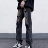Pantalones vaqueros rotos de marca de moda de High Street, diseño de moda, grafiti, rufián, guapos pantalones casuales con cremallera para hombres de hip hop