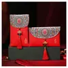 Envelope Vermelho de Casamento Tendência Nacional High-End Dez Mil Yuan Boca a Boca Arte em Tecido Tamanho Grande Bolsa Envelope Vermelho Chinesa Envelope de Dinheiro da Sorte para Noivado