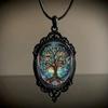 1 elegante y elegante collar de cristal con marco negro de árbol de la vida con joyería de regalo romántica