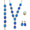Nuevo Conjunto de Cuentas de Concha de Diamante Checo de Cristal de Colores Joyería Estilo Antiguo Ópalo Juego de Cuatro Piezas Fabricante Mayorista