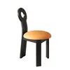 Silla de Comedor con Respaldo de Madera Maciza Estilo Ins Silla de Escritorio de Diseñador Silla de Computadora Silla de Cafetería Muebles de Restaurante