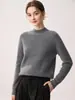 Suéter 100% Cachemir Puro para Mujer Hombro Raglán Tejido de Canalé Cuello Semi Alto Manga Larga Jersey Suave y Esponjoso Tejido Base Suéter