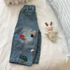 Pantalones vaqueros para niña Tongxingyuan, nueva moda de otoño, pantalones curvados infantiles de moda, pantalones de primavera y otoño para bebés niñas