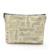 Bolsa de Maquillaje Transfronteriza Amazon Torre Eiffel con Letras, Bolsa Impermeable de Lino con Cremallera Impresa por Ambos Lados para Mujeres, Almacenamiento de Primavera