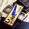 Pavo Real Azul mecánico punk alas pluma pluma de inmersión tinta regalo publicitario pluma de ave set de plumas
