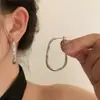 Moda Europea y Americana Pendientes de Aro Grandes Estilo de Diseño Nicho para el Trabajo Cierres de Pendientes Forma Cuadrada Geométrica Simple Pendientes Estilo Coreano Joyería para Orejas
