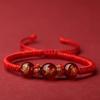 Pulsera de ágata tres en uno 2024 Pulsera del año del Dragón año de nacimiento niños Perro Zodiaco Buey Conejo Dragón Oveja Serpiente regalo