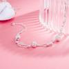 Pulsera de Mariposa de Artesanía de Cobre Plateado para Mujer con Accesorios de Bola Escarchada Pulsera de Estudiante Celebrante en Línea Transmisión en Vivo Joyería de Puesto Transfronterizo