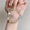 Pulsera de Cristal Arcoíris Natural Multi-Tesoro para Mujer, Cuentas de Transferencia de la Suerte, Cristal Amarillo Rosa, Flor de Gel, Amatista, Regalo de Cumpleaños