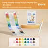 Enmy Nueva Versión de la Caja Blanca Pequeña Marcador Acrílico de Doble Punta Mejorado Marcador Acrílico Lavable para Niños