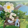 Globos Impresos de Número de Cumpleaños de 32 pulgadas Accesorios para Fotos de Primer Cumpleaños para Niños y Niñas Decoración de Escena de Fiesta de Cumpleaños