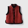 Chaleco acolchado de seda aceitada con hilo fragante de nube en relieve, estilo chino nuevo, estilo nacional, chaqueta de seda de morera, piel de visón
