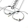 Pulsera Cruzada Explosiva de Joyería Shell Tai Chi Tejida Simple para Pareja Pulsera Ajustable de Diamante Hecha a Mano