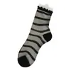 Calcetines de Encaje Fibra de Vidrio Patrón de Corazones Blanco y Negro para Mujer, Calcetines de Media Pantorrilla, Estilo Rayado de Moda, Estilo Puro Deseo, En Stock del Fabricante