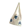 Bolsa de tricô para praia, ombro único, trama de polvo, estrela do mar, vazada, transfronteiriça, capacidade média-grande, bolsa de praia, novo estilo de feriado