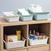 Caixa de Armazenamento de Mesa, Cesta de Armazenamento para Cosméticos, Miudezas, Lanches, Caixa Organizadora de Cozinha, Caixa de Armazenamento Quadrada de Plástico para Casa