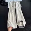 Calças casuais masculinas Cleanfit com retalhos xadrez listrado de veludo cotelê de seda gelada, estilo americano outonal, drapeadas e da moda.