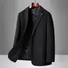 Terno Casual Masculino Forrado com Penas Lã Mistura de Acetato Outono Inverno Novo Negócios Slim Fit Tamanho Grande Terno Masculino