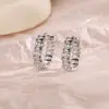 Super Brillantes Zirconia Hueso de Serpiente Ear Cuff Círculos Nudo de Bambú Pendientes Estilo Comercio Exterior de Amazon Cuadrados Simples Atmosféricos Pendientes de Botón Ear Cuffs