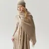 Kangsai Ni Otoño Invierno 100% Cachemira Bufanda Grande para Mujer Borlas Chal de Punto Multifuncional Protección Cálida para el Cuello Braga para el Cuello Capa
